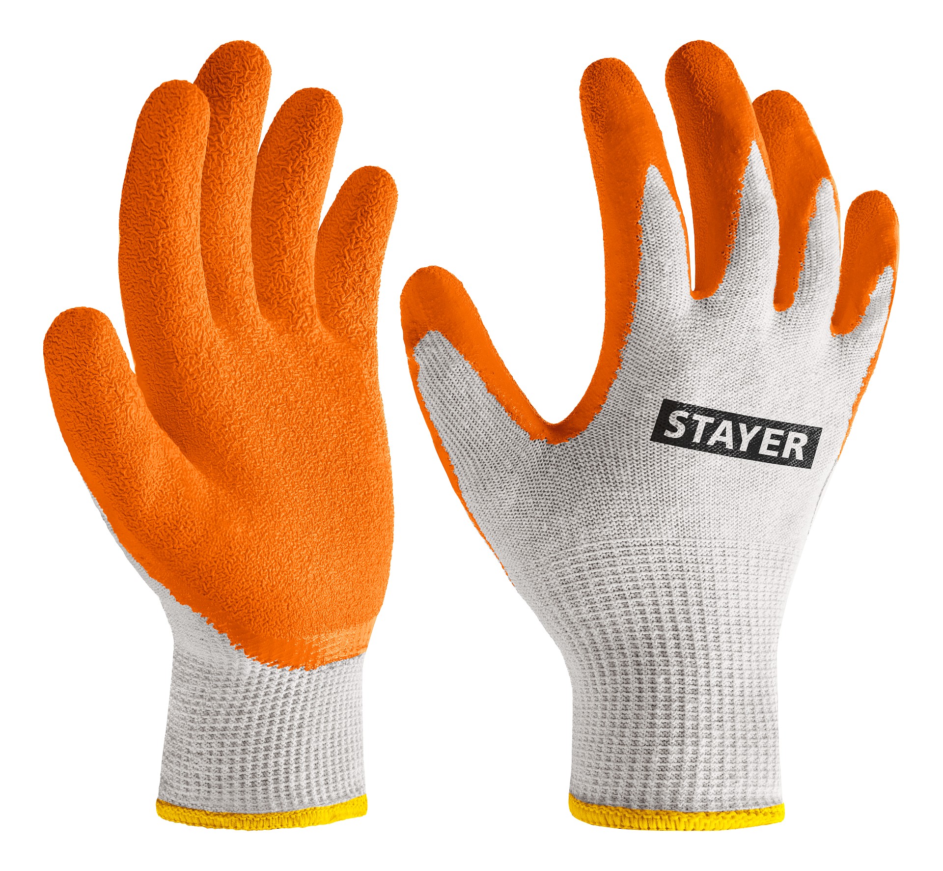 STAYER ULTRA, S-M, х/б перчатки с рельефным латексным покрытием, противоскользящие (11403-S)