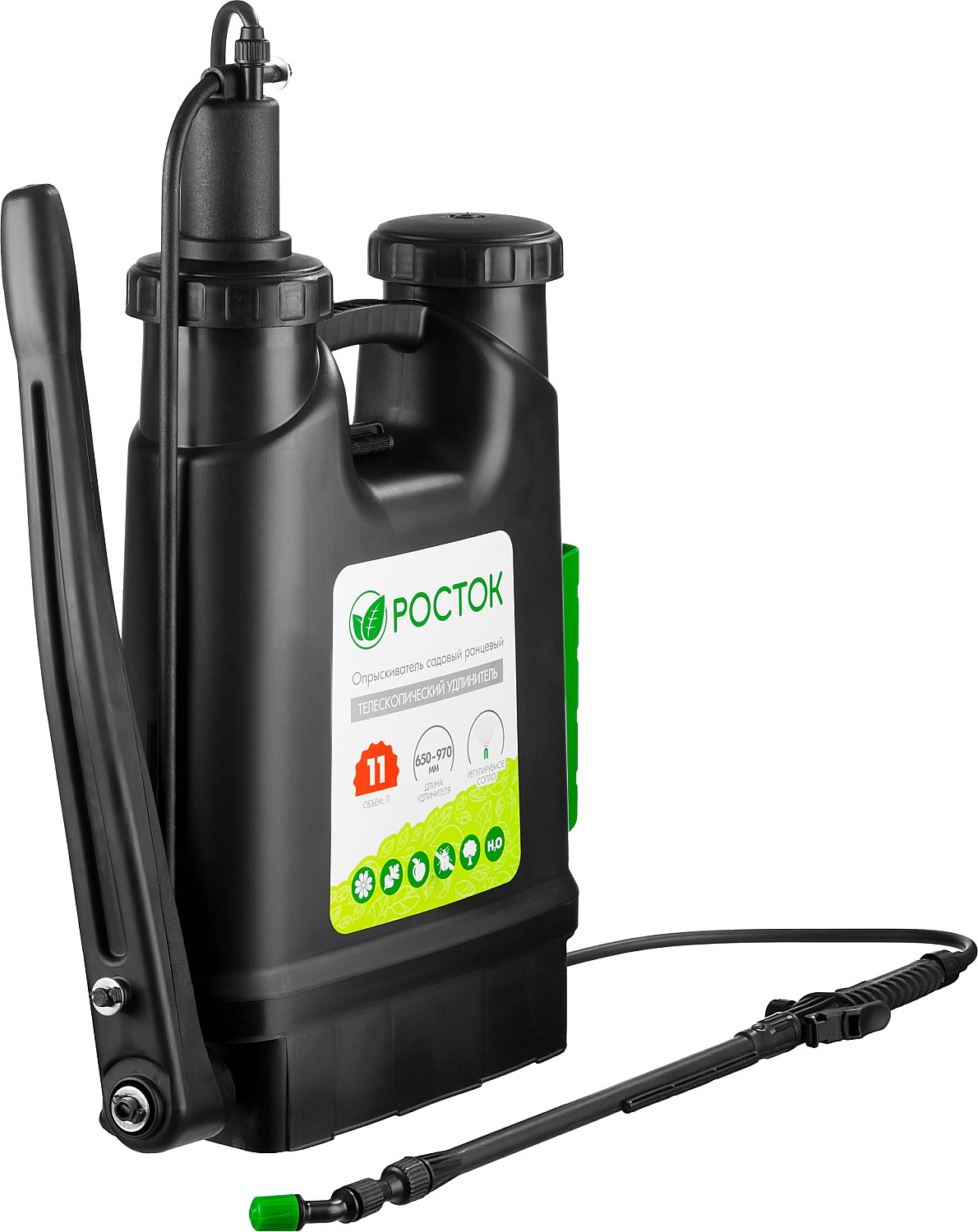 РОСТОК RK-11, 11 л, с телескопическим удлинителем, ранцевый опрыскиватель (425219)