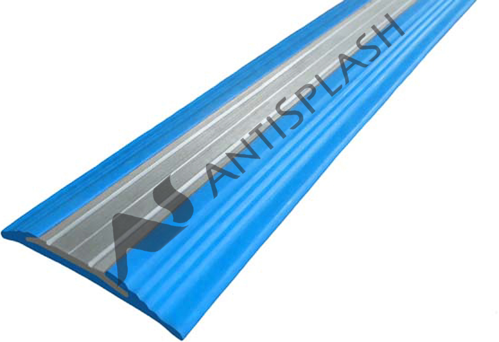 Резиновый профиль с алюминиевой вставкой «NoSlip», полоса, 2,7 м синий