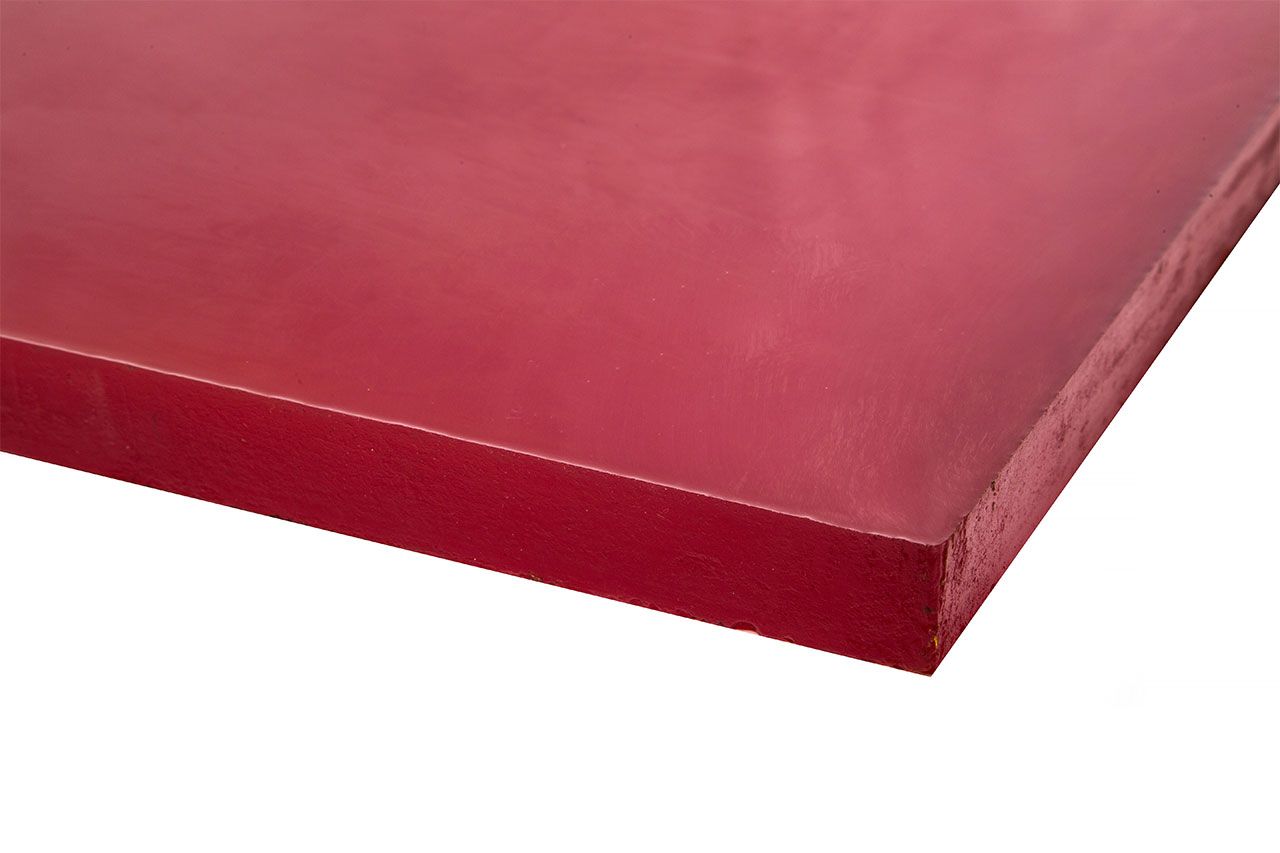 Полиуретан листовой 20 мм (500х500 мм, 6.3 кг, красный) Россия