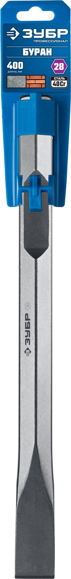 ЗУБР БУРАН, 35 х 400 мм, HEX 28, плоское зубило (29372-35-400)