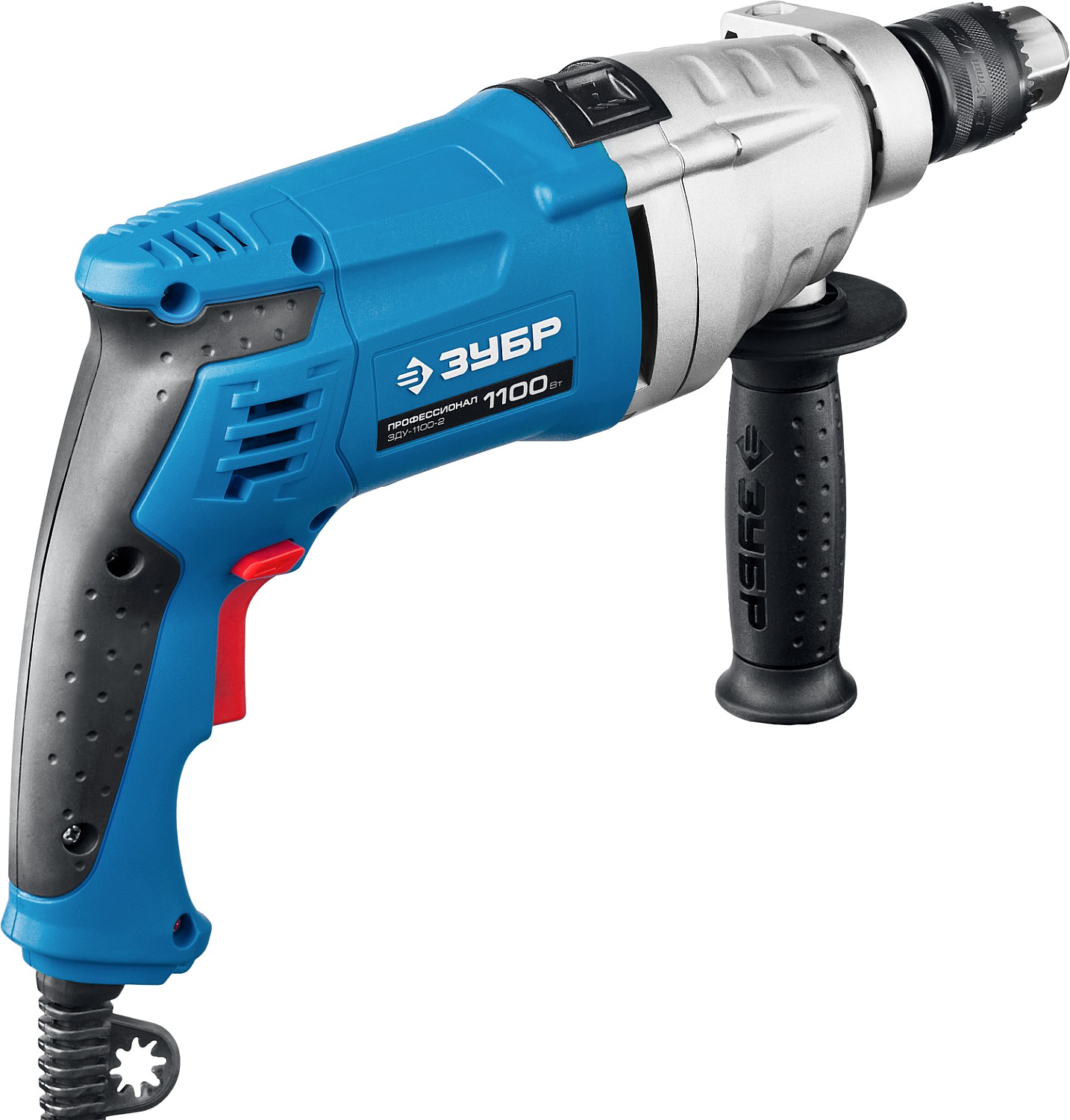 ЗУБР 1100 Вт, 13 мм, 2 скорости, ударная дрель, мет. корпус, Профессионал (ЗДУ-1100-2 ЭРМКМ2)