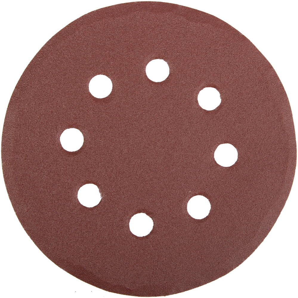 Круг шлифовальный универсальный STAYER ″MASTER″ из абразивной бумаги на велкро основе, 8 отверстий, Р180, 125мм, 5шт