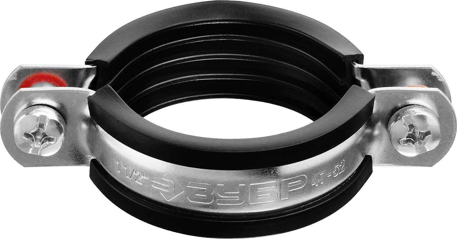 ЗУБР 1 1/2″, цинк, 8 шт, трубный хомут с гайкой (37850-47-52)