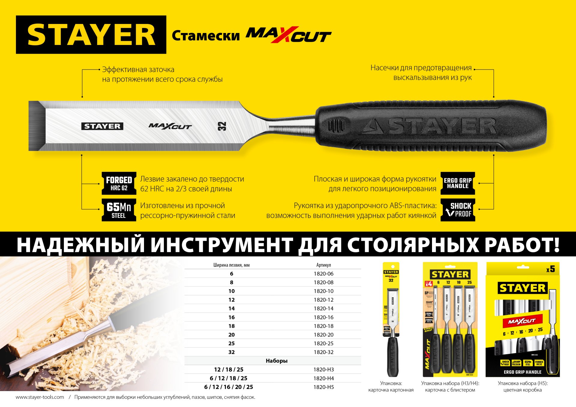STAYER Max-Cut, 8 мм, стамеска (1820-08)
