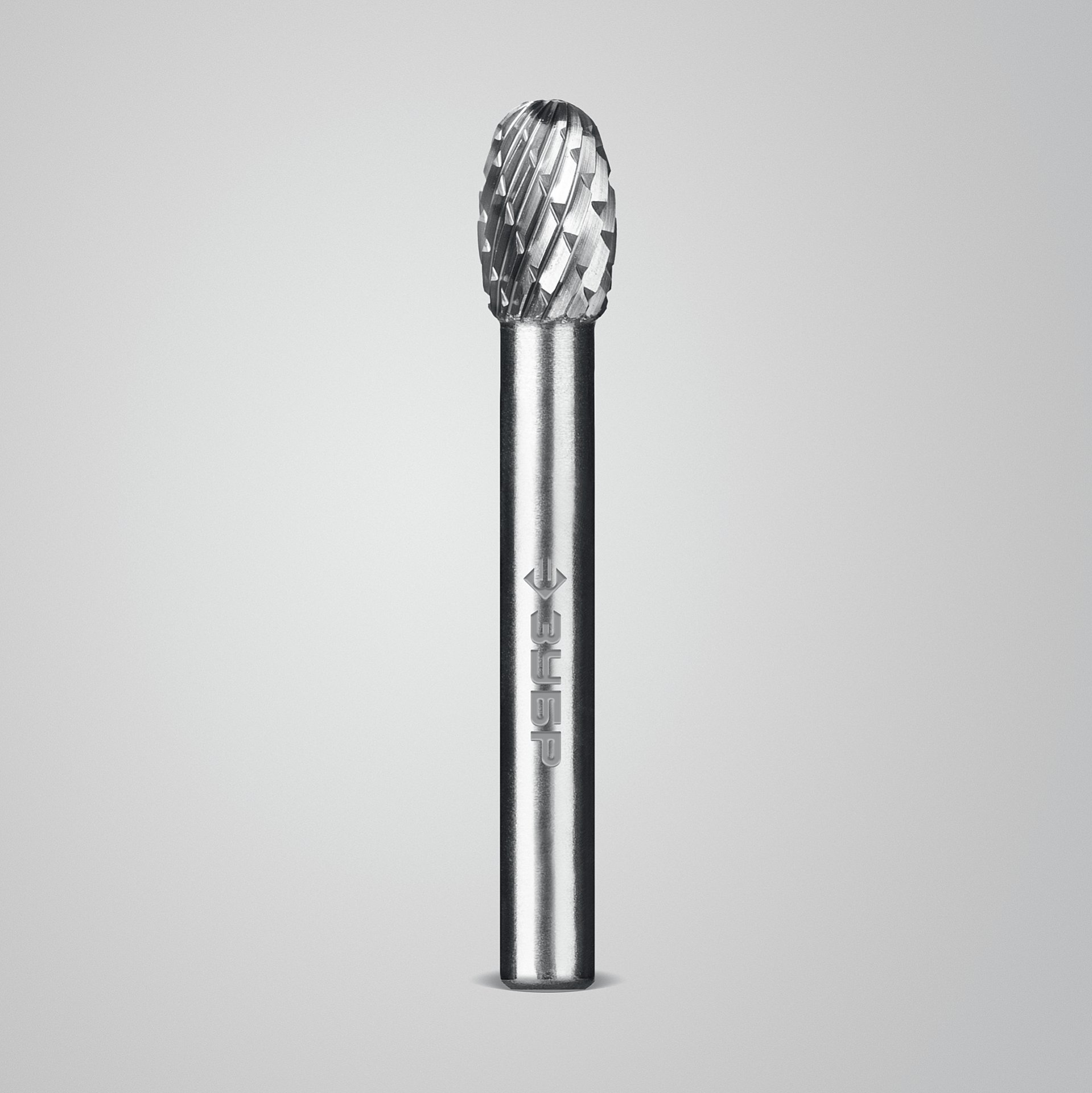 ЗУБР 8х13 мм, тип E (овал, радиус 3.7 мм), хв-к 6 мм, твердосплавная борфреза, ПРОФЕССИОНАЛ (28804-8-13)