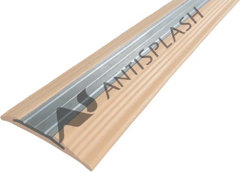 Резиновый профиль с алюминиевой вставкой «NoSlip», полоса, 2,7 м бежевый