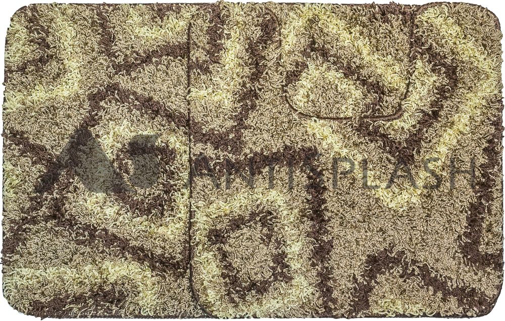 Набор Super Shaggy 500x800мм + 500x500мм Ромб коричневый №1