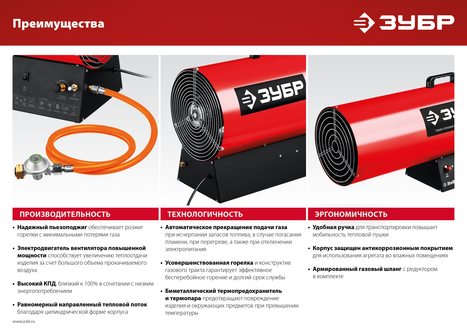 ЗУБР 35 кВт, газовая тепловая пушка (ТПГ-35)