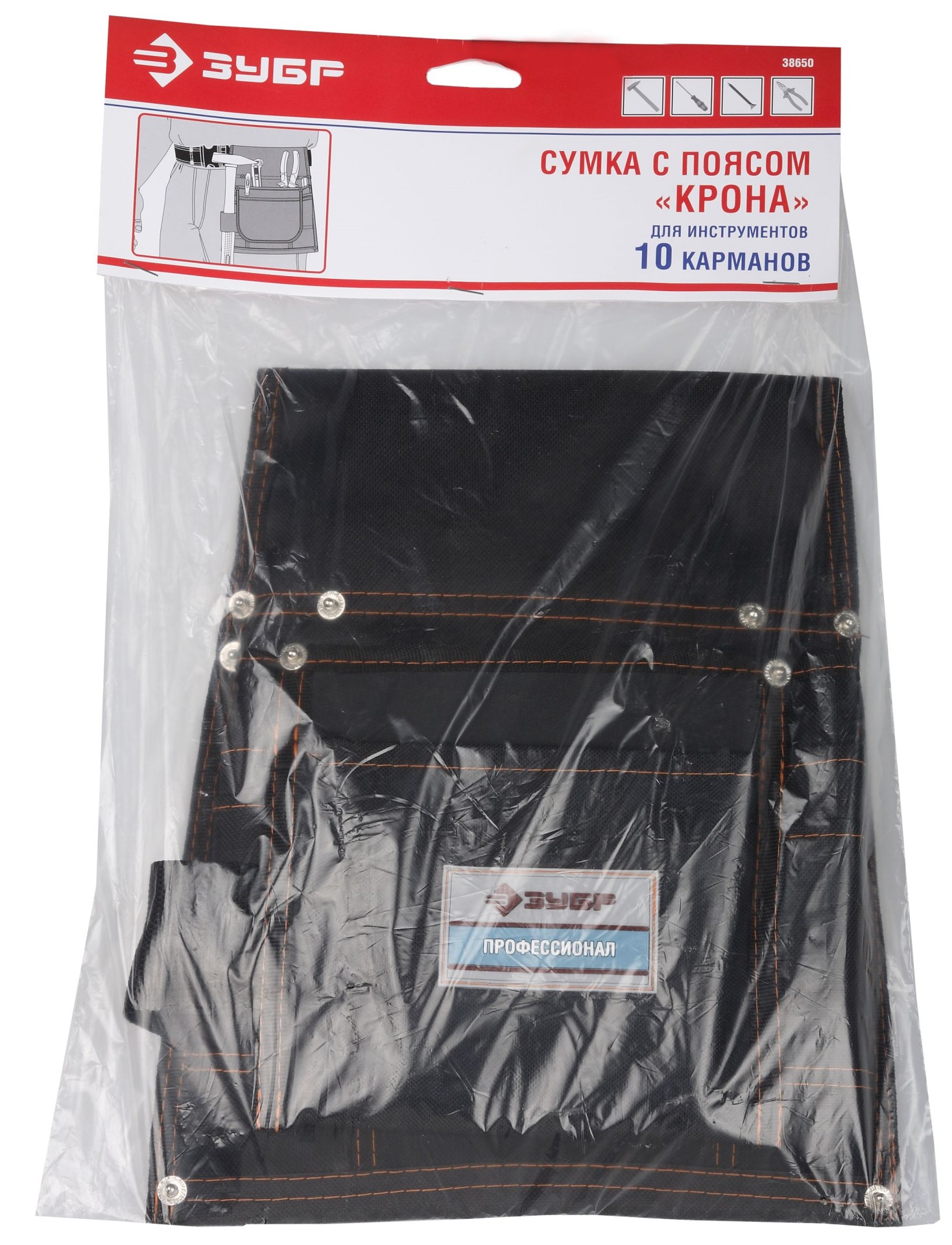 ЗУБР поясная сумка для инструментов с 10 карманами (38650)