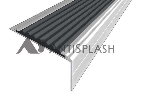 Алюминиевый угол-порог АУ-50 премиум, 50x20x1000мм матовое серебро, черный