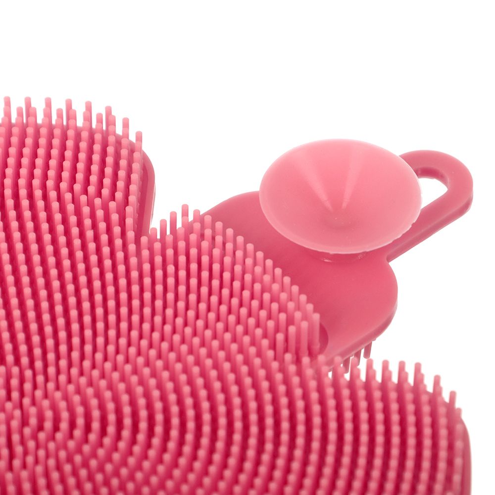 Спонж "Цветочек" для мытья посуды и овощей розовый