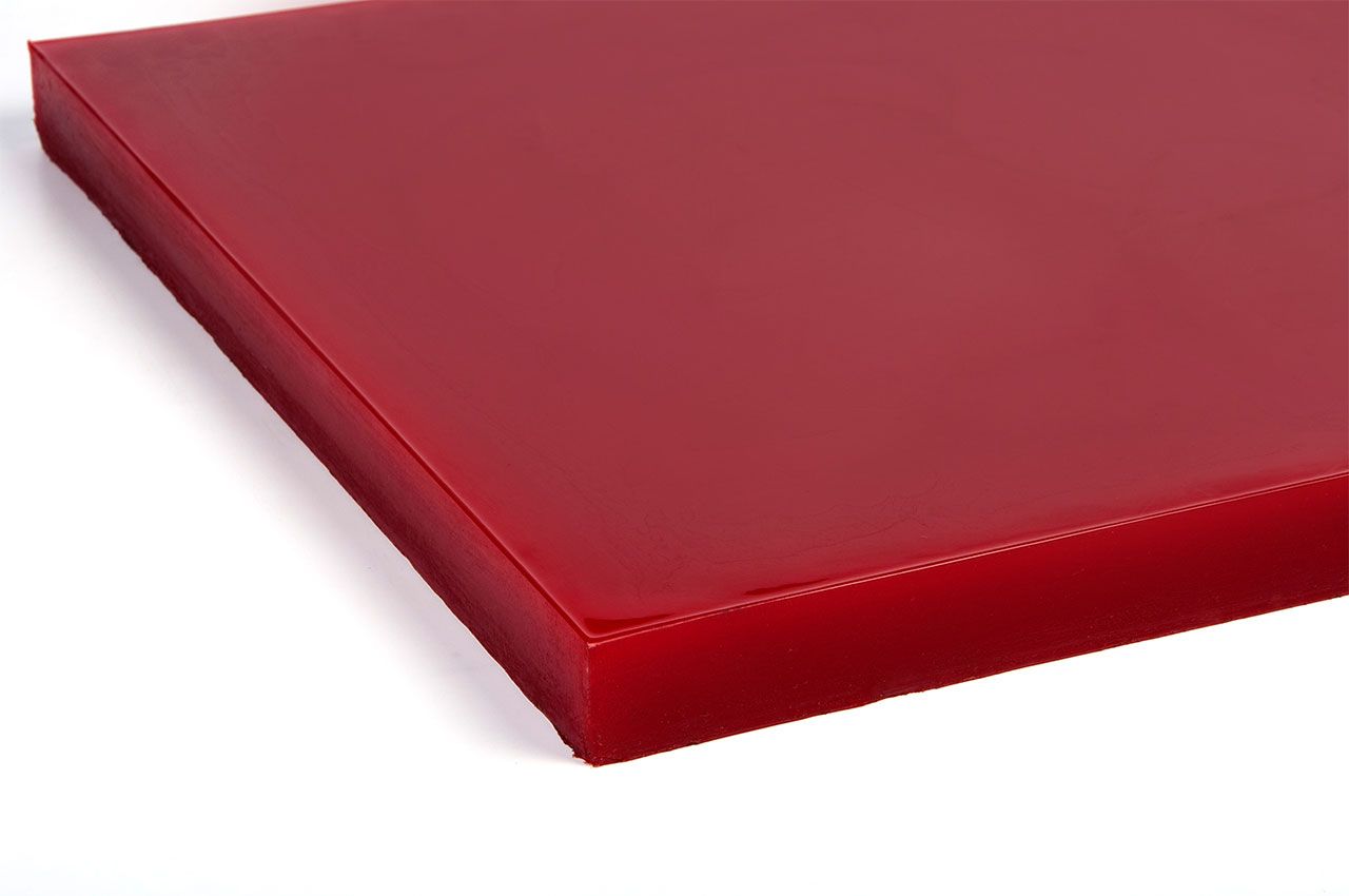 Полиуретан листовой 40 мм (500х500 мм, 12.5 кг, красный) Россия