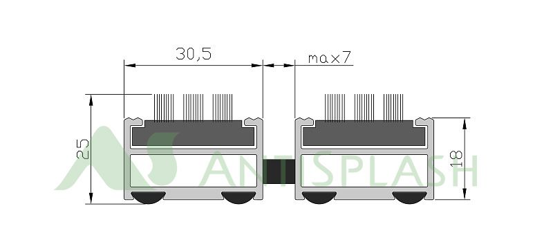 Придверная решетка «Сити», 24 мм, бруш, цветная