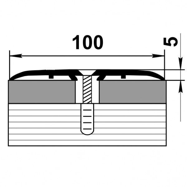 Порог алюминиевый  ПС-05 100x5x2700 мм, окрашенный в бронзу
