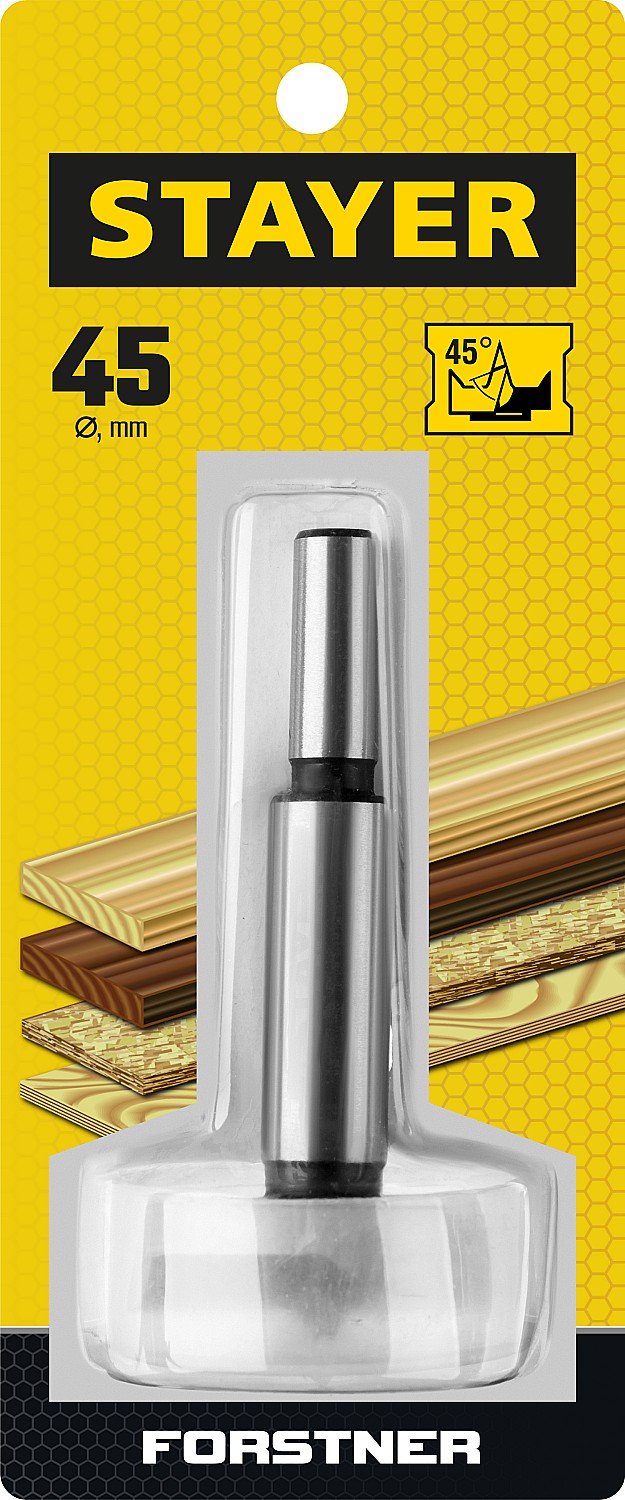 STAYER Forstner, 45 мм, ДСП, cверло Форстнера по дереву (29985-45)