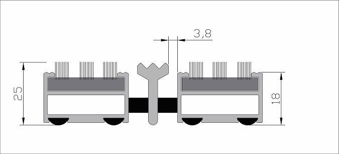 Придверная решетка «Сити», 24 мм, бруш+скребок, черная