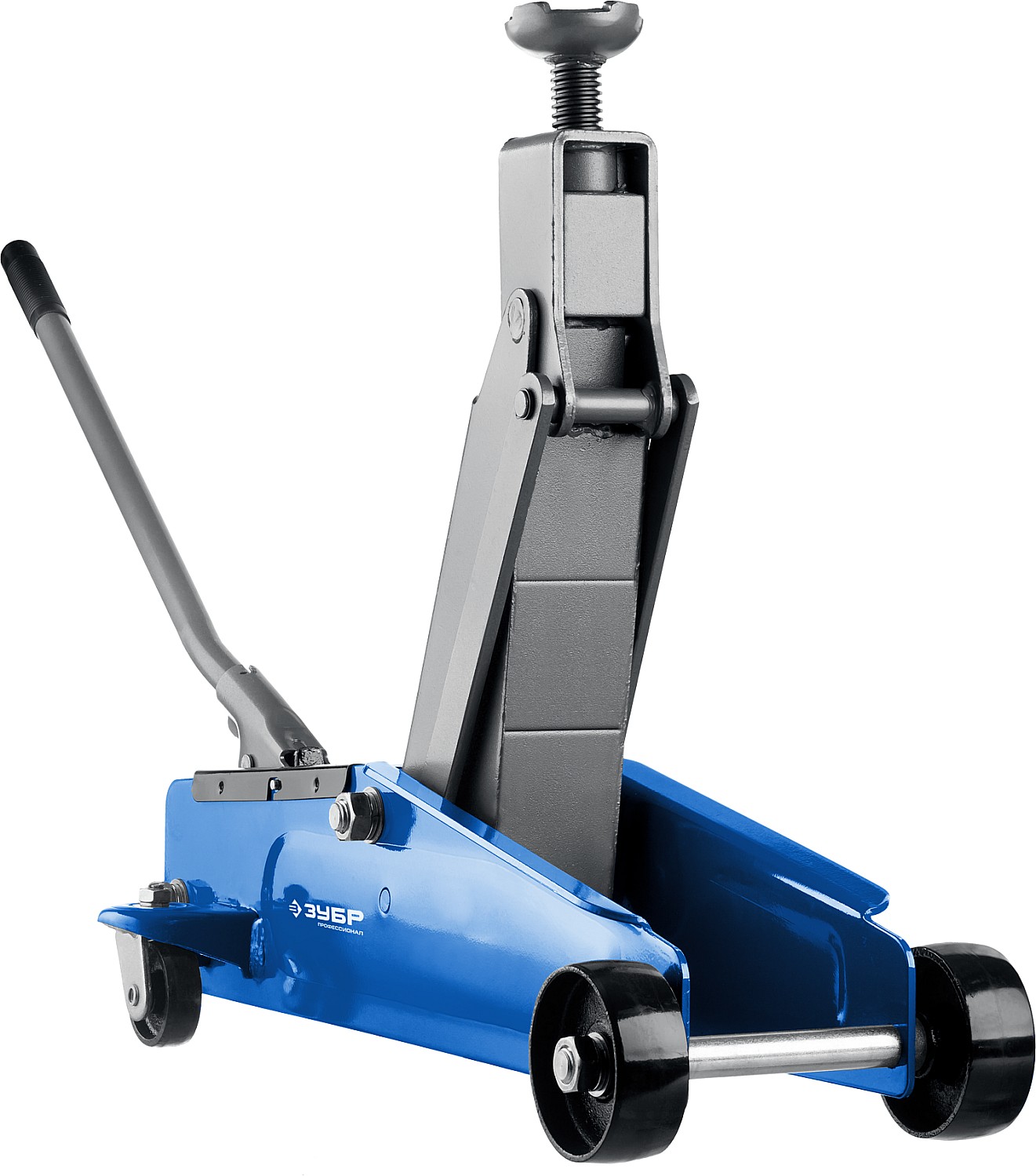 ЗУБР Т-77, 3 т, 192 - 533 мм, подкатной домкрат с высоким подъемом в кейсе, Профессионал (43055-3-K)
