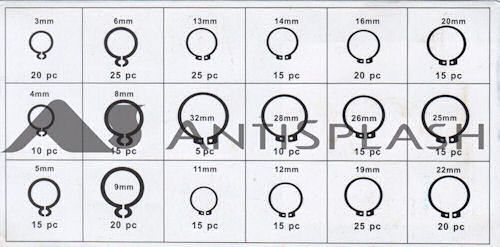 Набор стопорных колец 18 размеров W-800 300шт