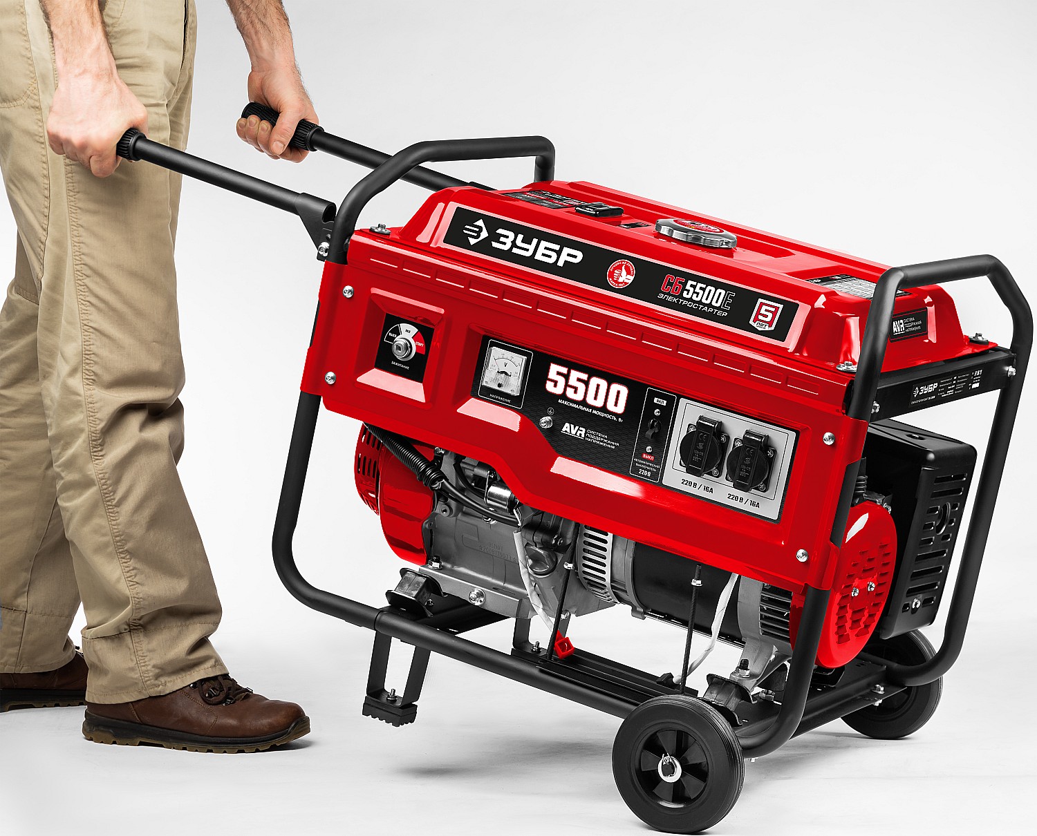 ЗУБР № 2 для генераторов мощностью свыше 4000 Вт, набор колес + рукоятка (НКР-2)