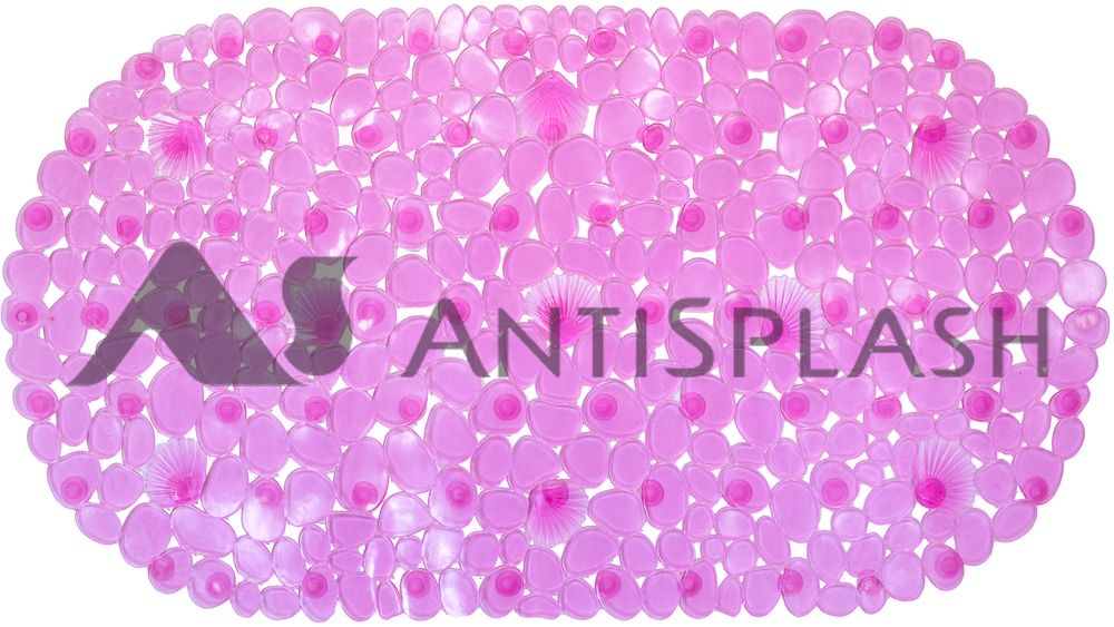 Коврики против скольжения "Галька" овал 39*69см (красный/прозрачный)