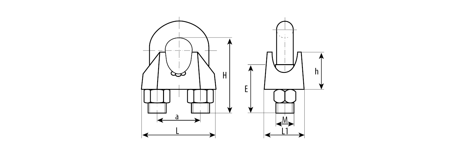 ЗУБР DIN 741, 10 мм, 25 шт, зажим троса, Профессионал (4-304415-10)