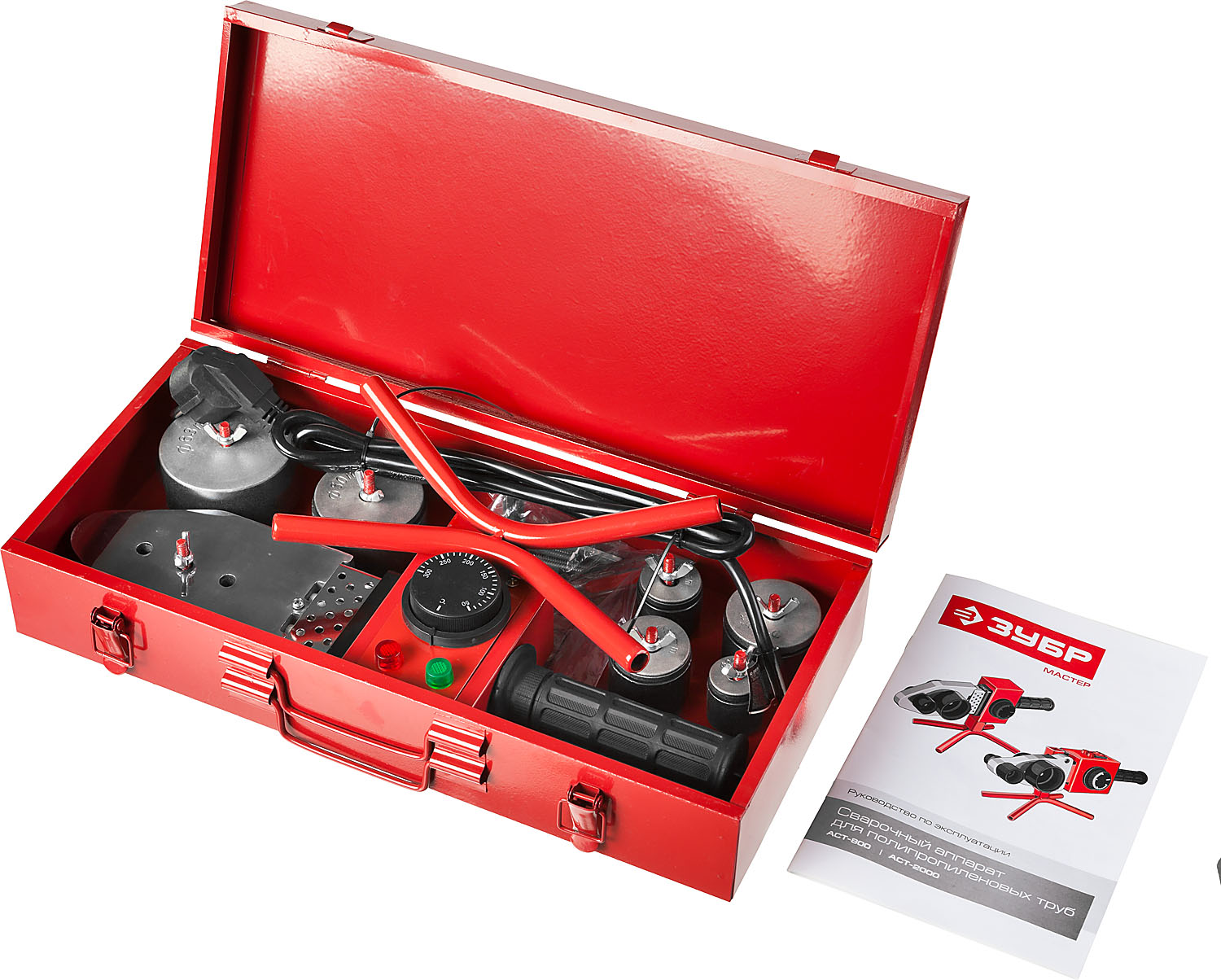 ЗУБР 800 Вт, паяльник для полипропиленовых труб, 6 насадок в комплекте (АСТ-800)