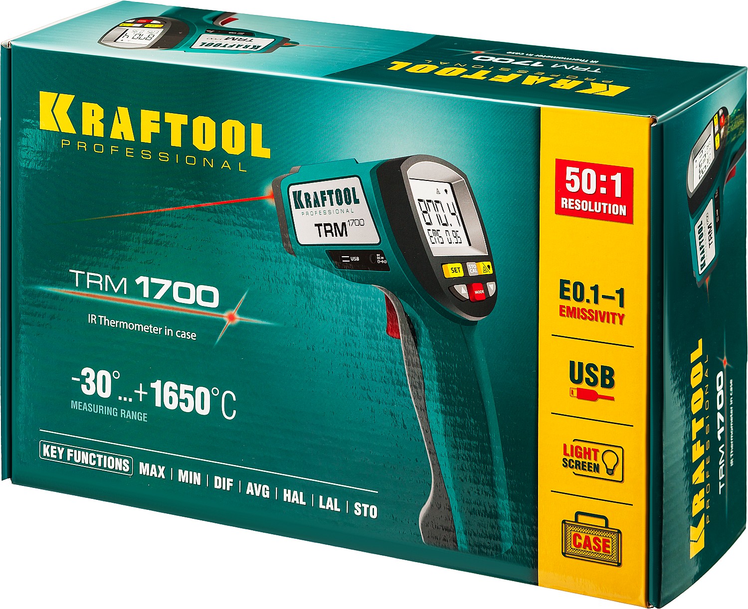 KRAFTOOL TRM-1700, -30° +1650°С, пирометр инфракрасный (45701-1650)