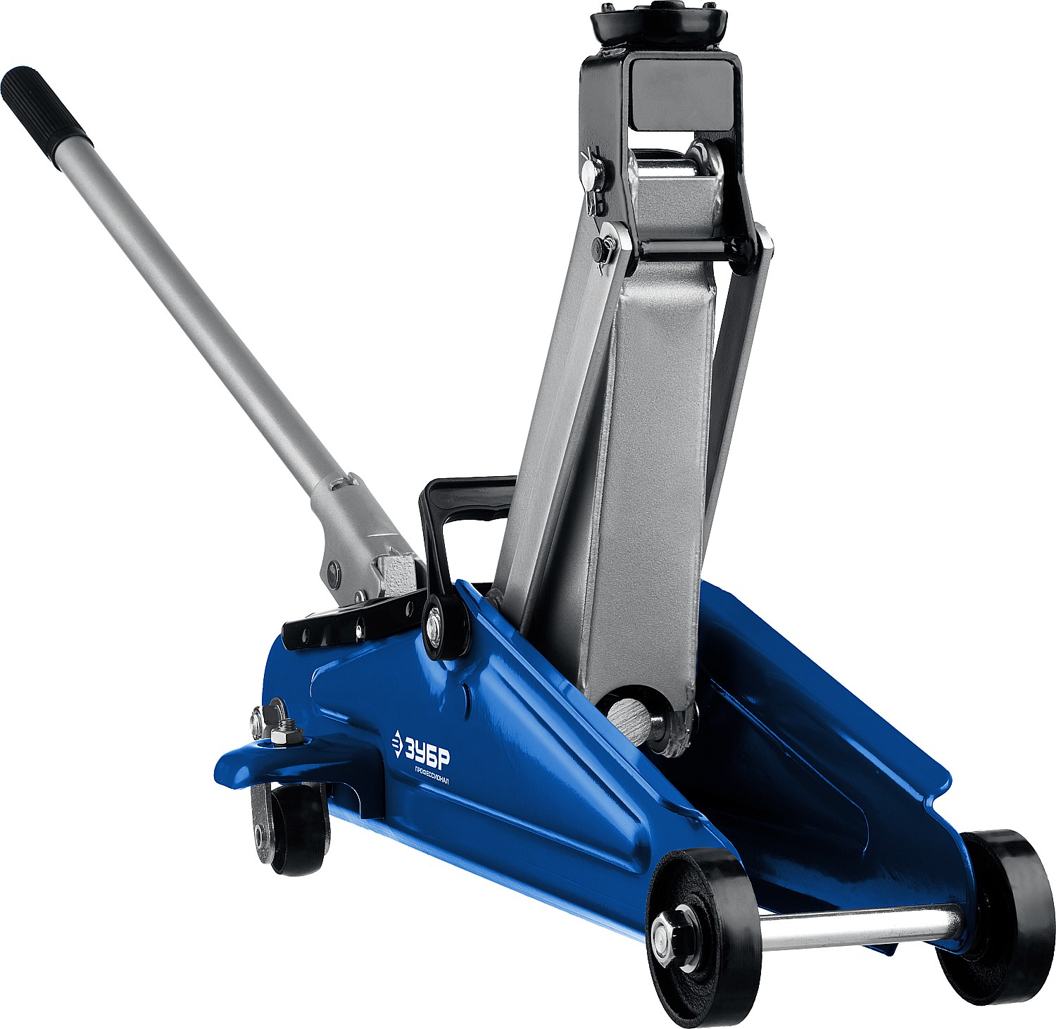 ЗУБР Т-50, 2 т, 130 - 380 мм, подкатной домкрат с увеличенным подъемом в кейсе, Профессионал (43052-2-K)