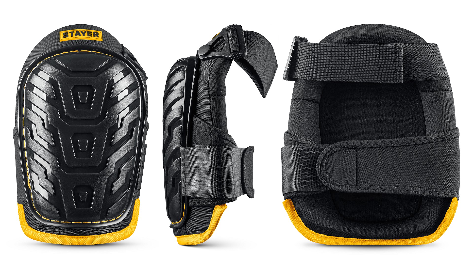 STAYER PROFI гелевая вставка, пластиковая накладка, противоскользящая поверхность, наколенники защитные (11198)