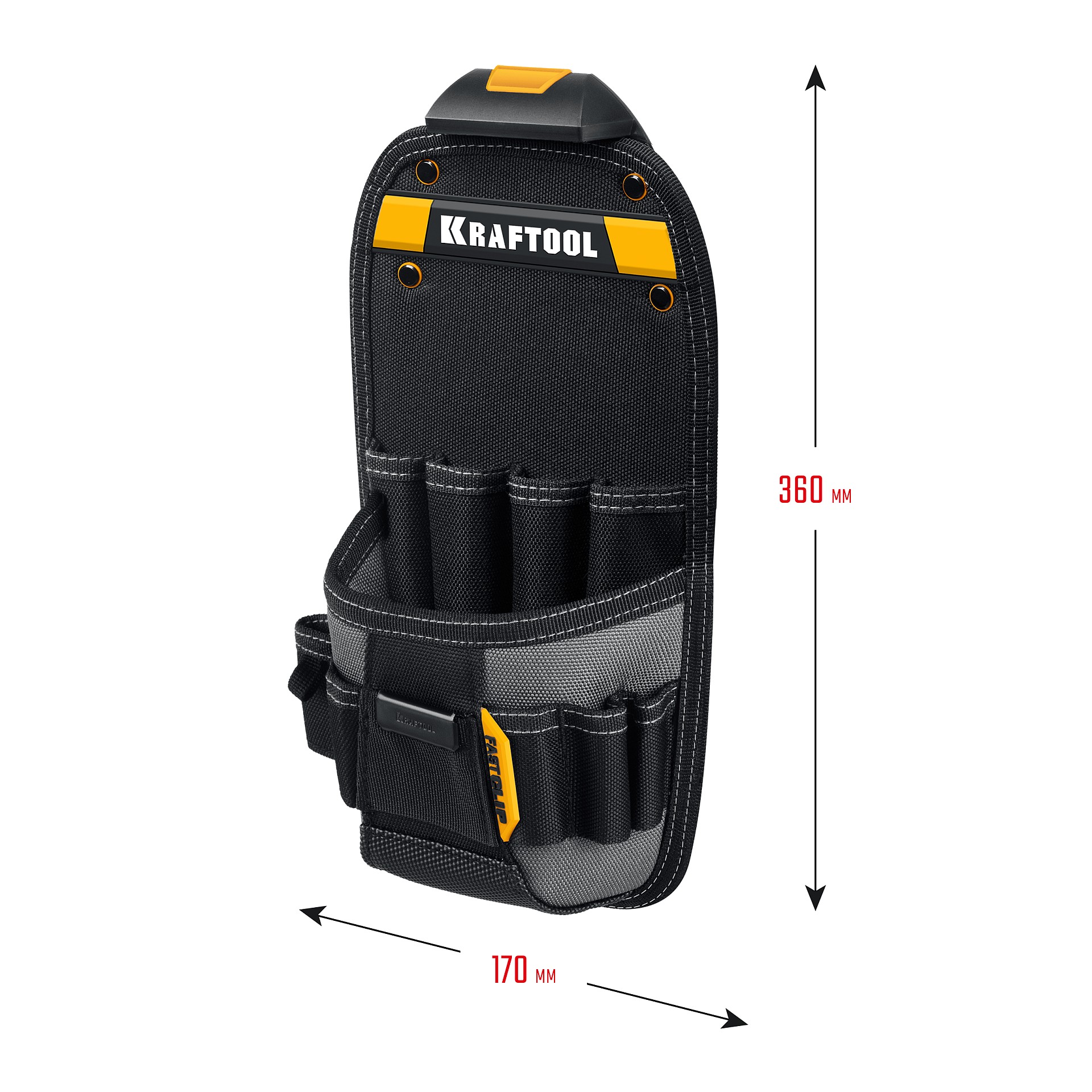 KRAFTOOL KP-11 поясная сумка с быстросъёмным креплением FastClip, 170 х 360 мм (38777)