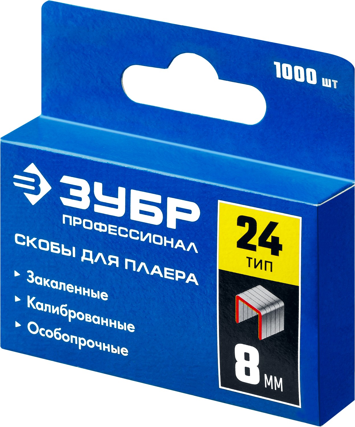 ЗУБР скобы тип 24, 8 мм, калибр 23GA. 1000 шт. Профессионал (31555-08)