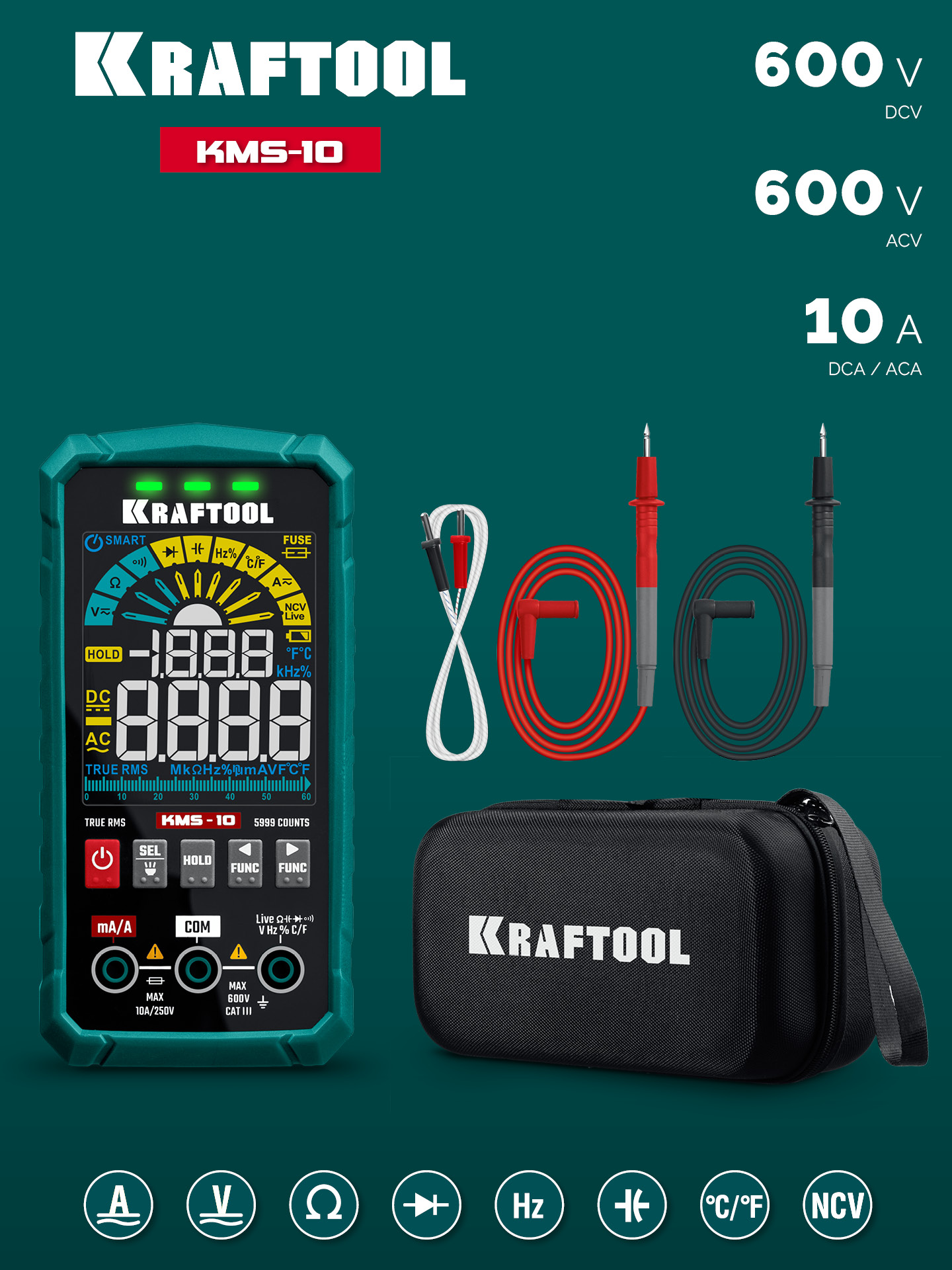 KRAFTOOL KMS-10 смарт-мультиметр цифровой (59872)