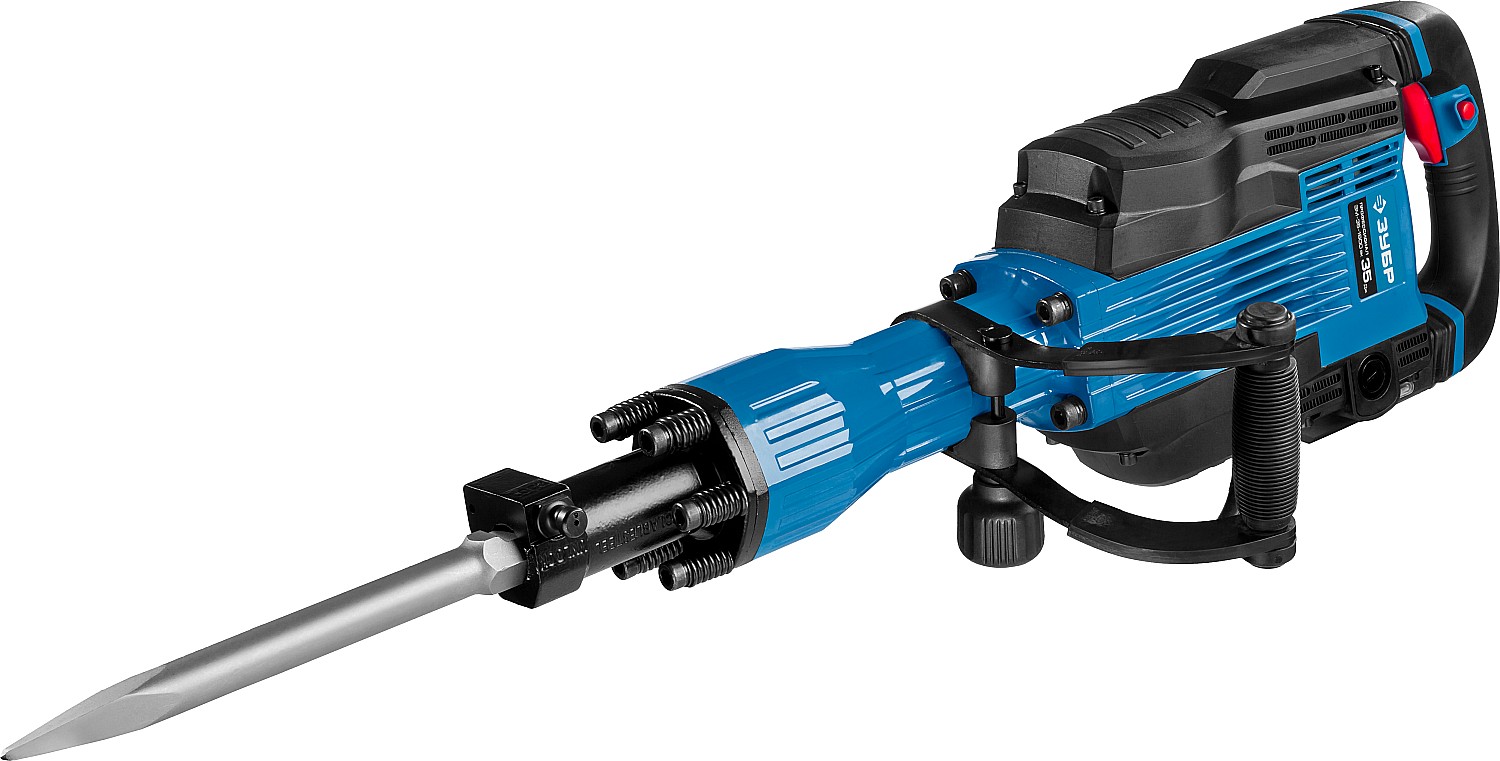 ЗУБР Бетонолом, 35 Дж, 1600 Вт, АВТ, отбойный молоток HEX-30, Профессионал (ЗМ-35-1600 ВК)