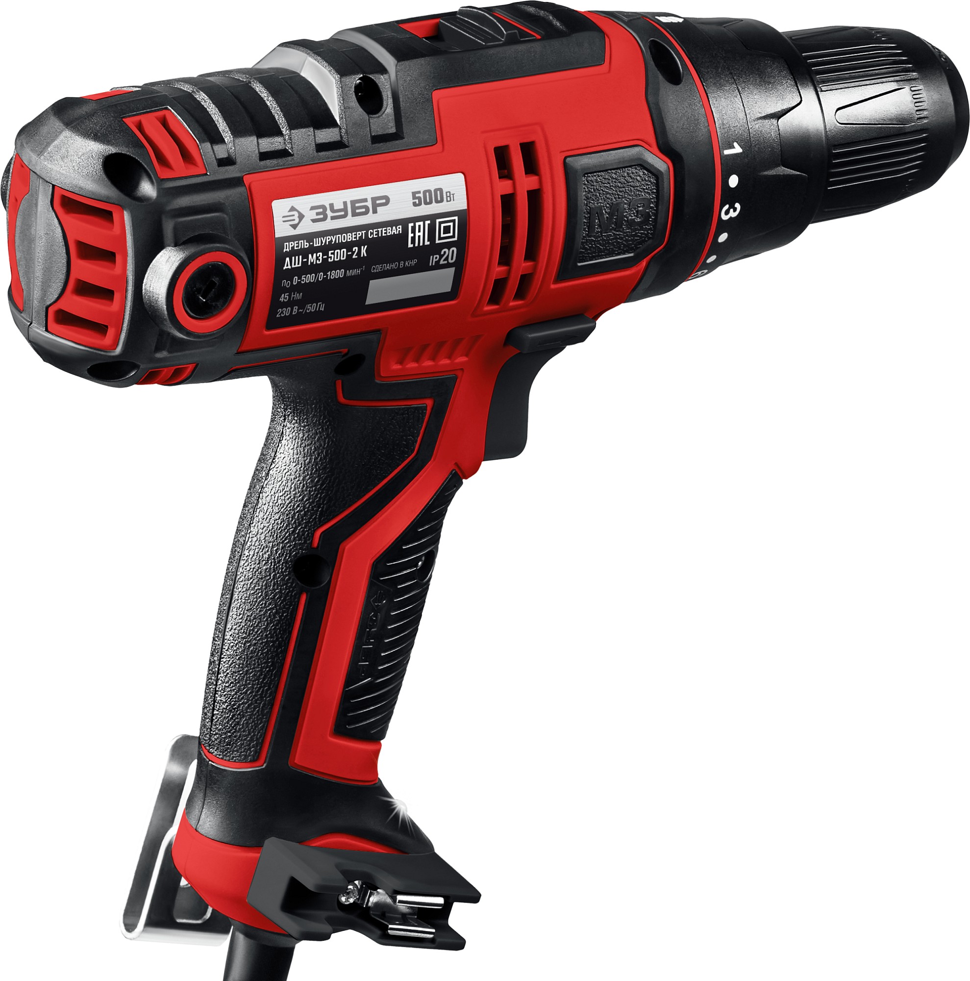 ЗУБР 500 Вт, 45 Н·м, кейс, сетевая дрель-шуруповерт (ДШ-М3-500-2 К)
