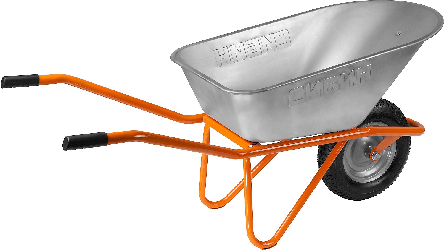 СИБИН СТ-12, 90 л, 180 кг, одноколесная, пневматические колеса, строительная тачка (39904)