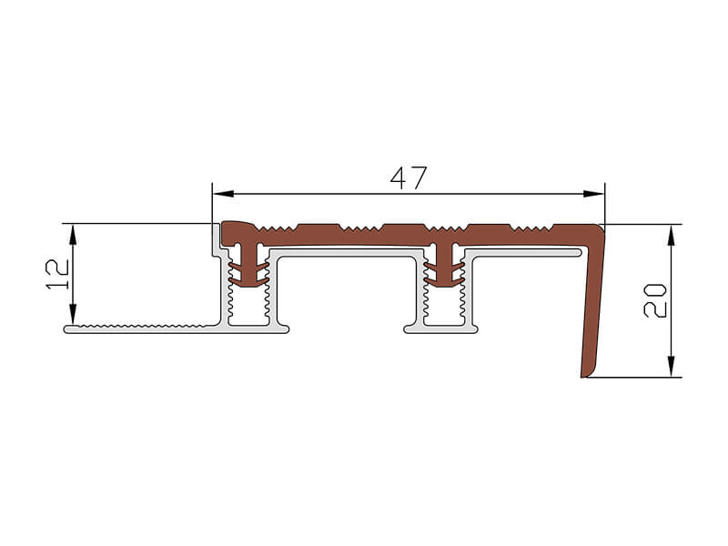 Профиль «Евроступень» 47x20x2500 мм желтый