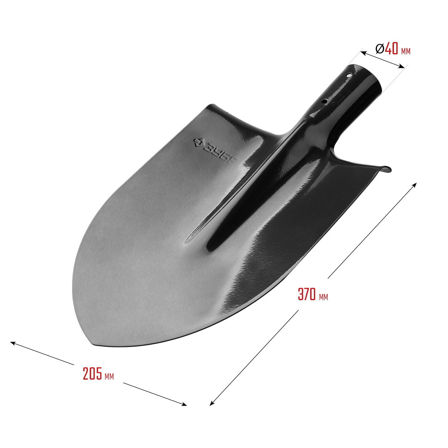 ЗУБР Мастер, 370 х 205 мм, полотно 1.6 мм, закалено, без черенка, тип ЛКО, штыковая лопата (39412)