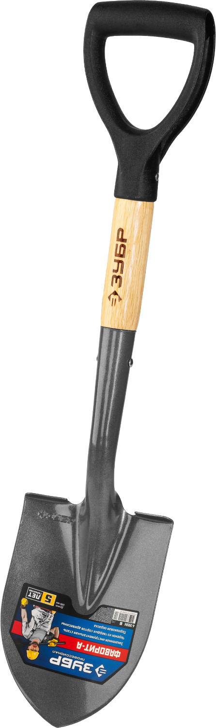 ЗУБР Фаворит-А, 80 см, деревянный лакированный черенок, укороченная штыковая лопата, автомобильная, закаленное полотно, Профессионал (4-39504)