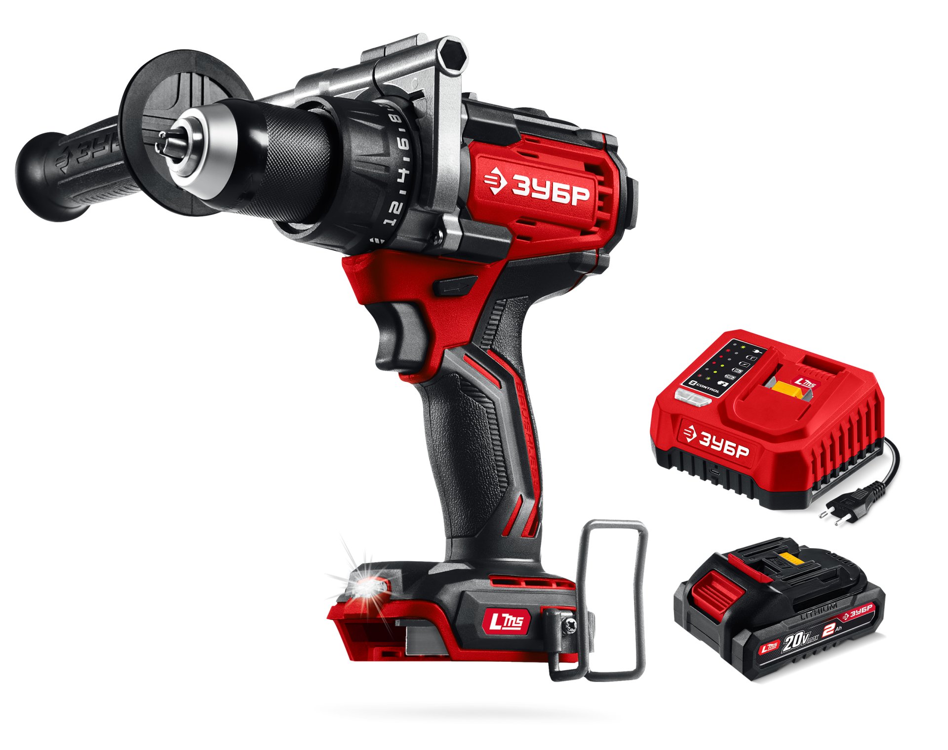 ЗУБР 20 В, 165 Н·м, 1 АКБ LMS (2 А·ч), бесщеточная дрель-шуруповерт (ДБ-165-21)
