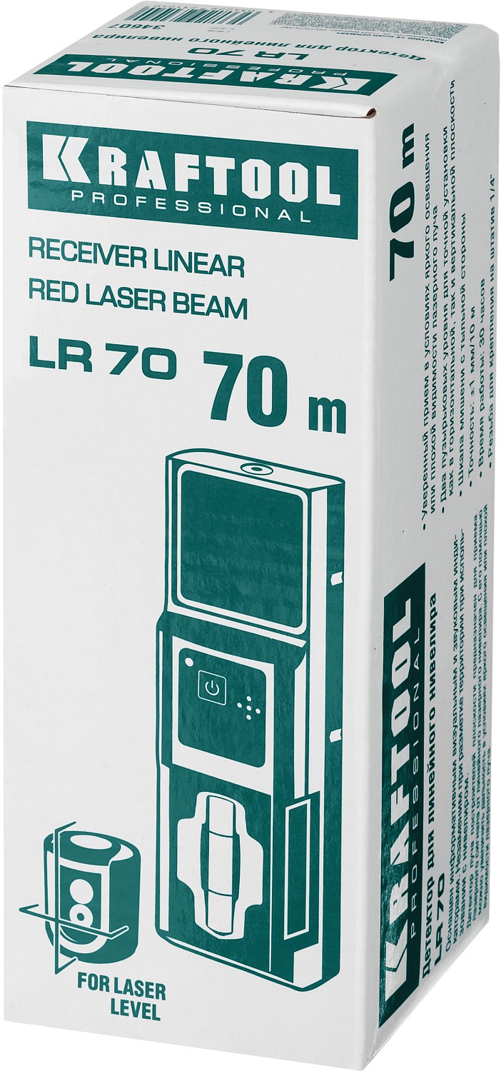 KRAFTOOL LR 70, детектор для линейного нивелира (34607)