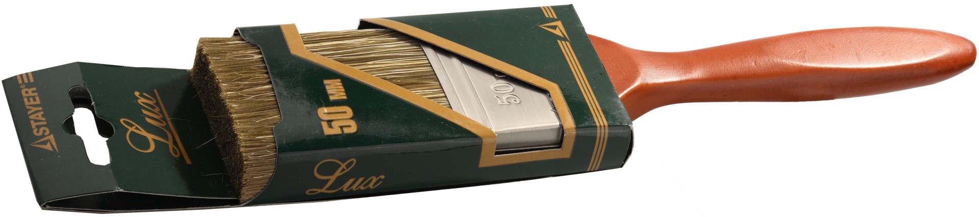 STAYER LASUR-LUX, 100 мм, 4″, смешанная щетина, деревянная ручка, для высокотекучих ЛКМ, плоская кисть (01051-100)