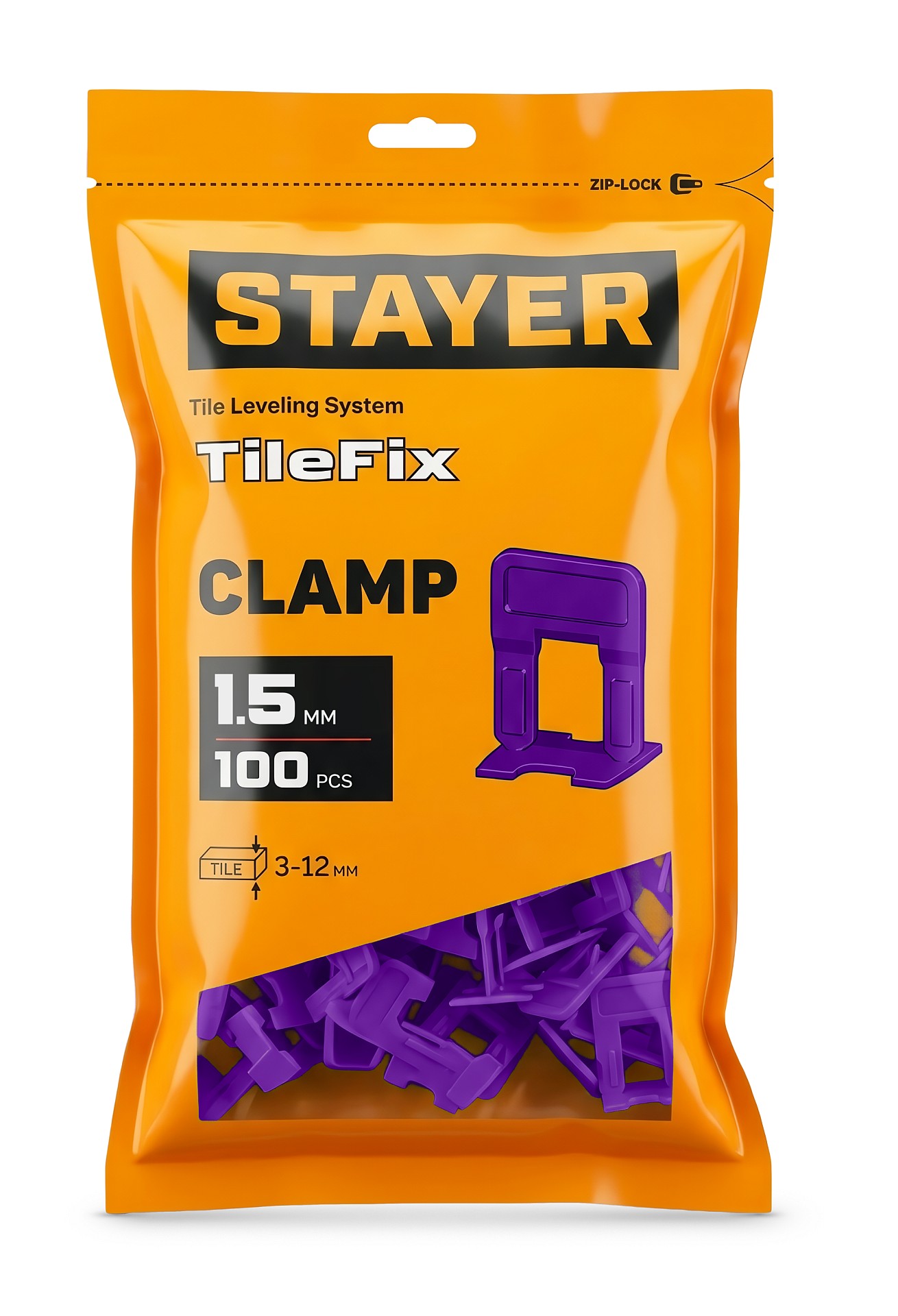 STAYER СВП TileFix, 1,5 мм, зажим, 100 шт, система выравнивания плитки ″ворота″ (33846-100)