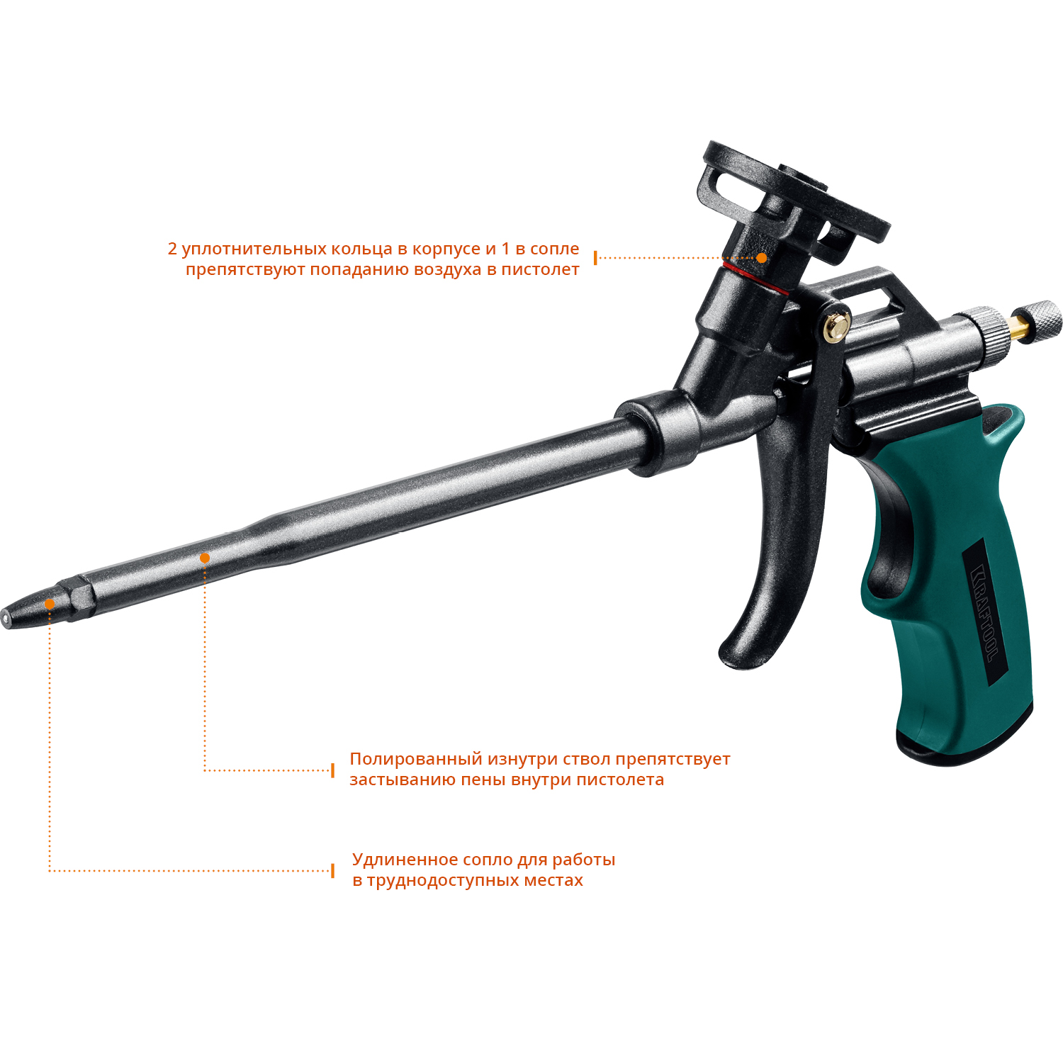 KRAFTOOL Panther, тефлоновый пистолет для монтажной пены (06855)