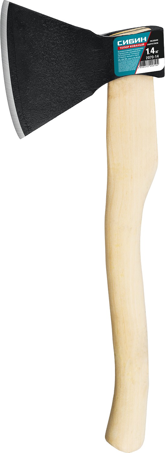 СИБИН 1400/1750 г, 500 мм, кованый топор с округлым лезвием (2070-14)