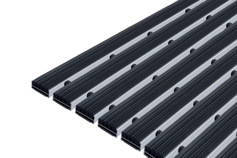 Придверная решетка «Сити Слим», резина, черная