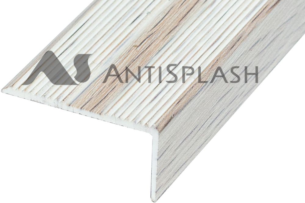 Порог алюминиевый  угловой Д-13 40x20 x2700 мм, Дуб беленый