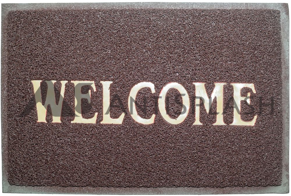 Коврик «Лапша» 400x600 мм, с надписью, коричневый