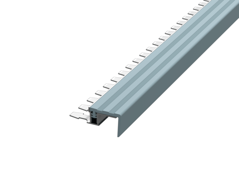 Профиль «Евроступень» P 25x12x2500 мм серый