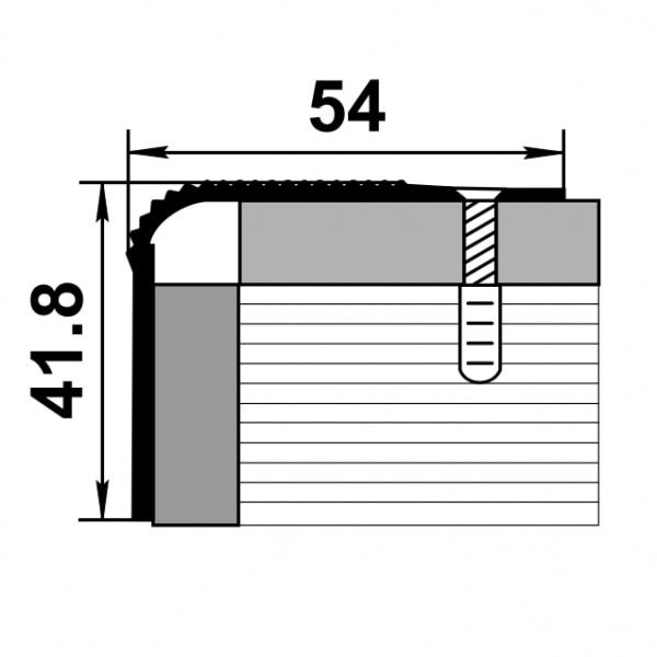 Порог алюминиевый  ПУ-02 54x41,8x2700 мм, анод люкс бронза